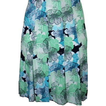 Mint Floral Lined Panelled Skirt