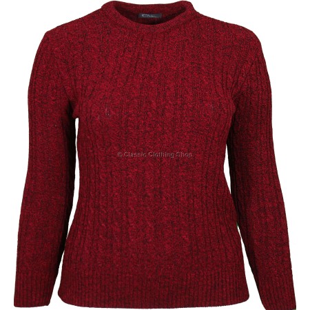 Mottle Red Plain Long Sleeve Jumper