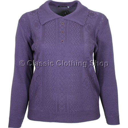 Grape Long Sleeve Collar Jumper