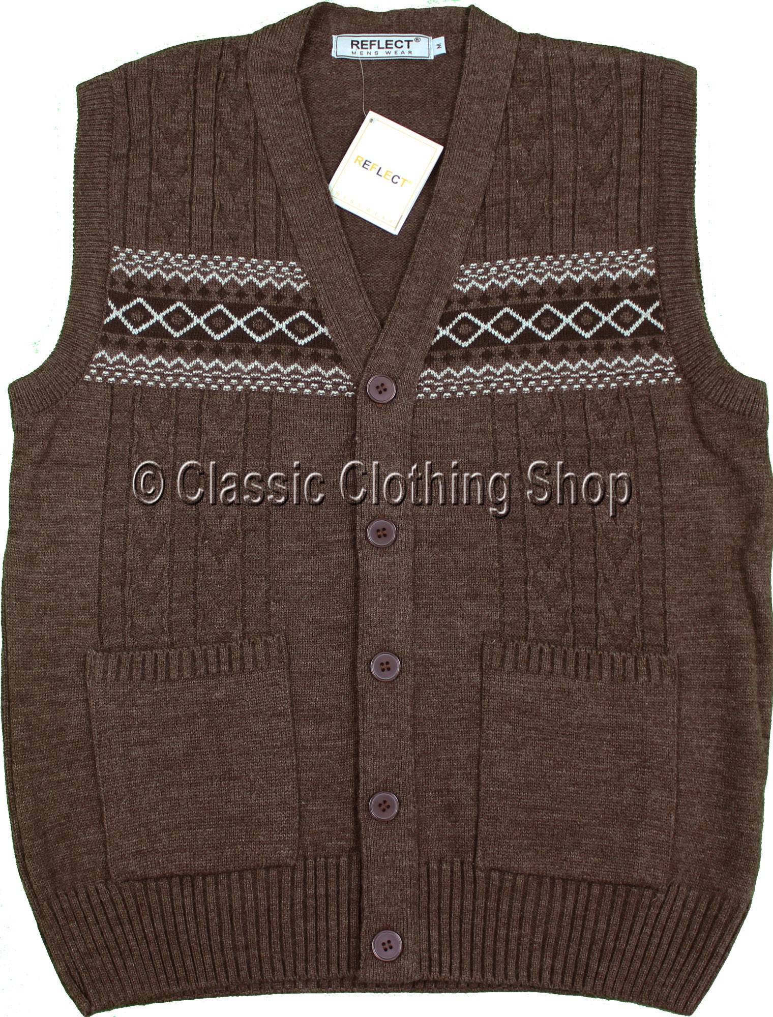 Chocolate Mens Classic Knitted Waistcoat