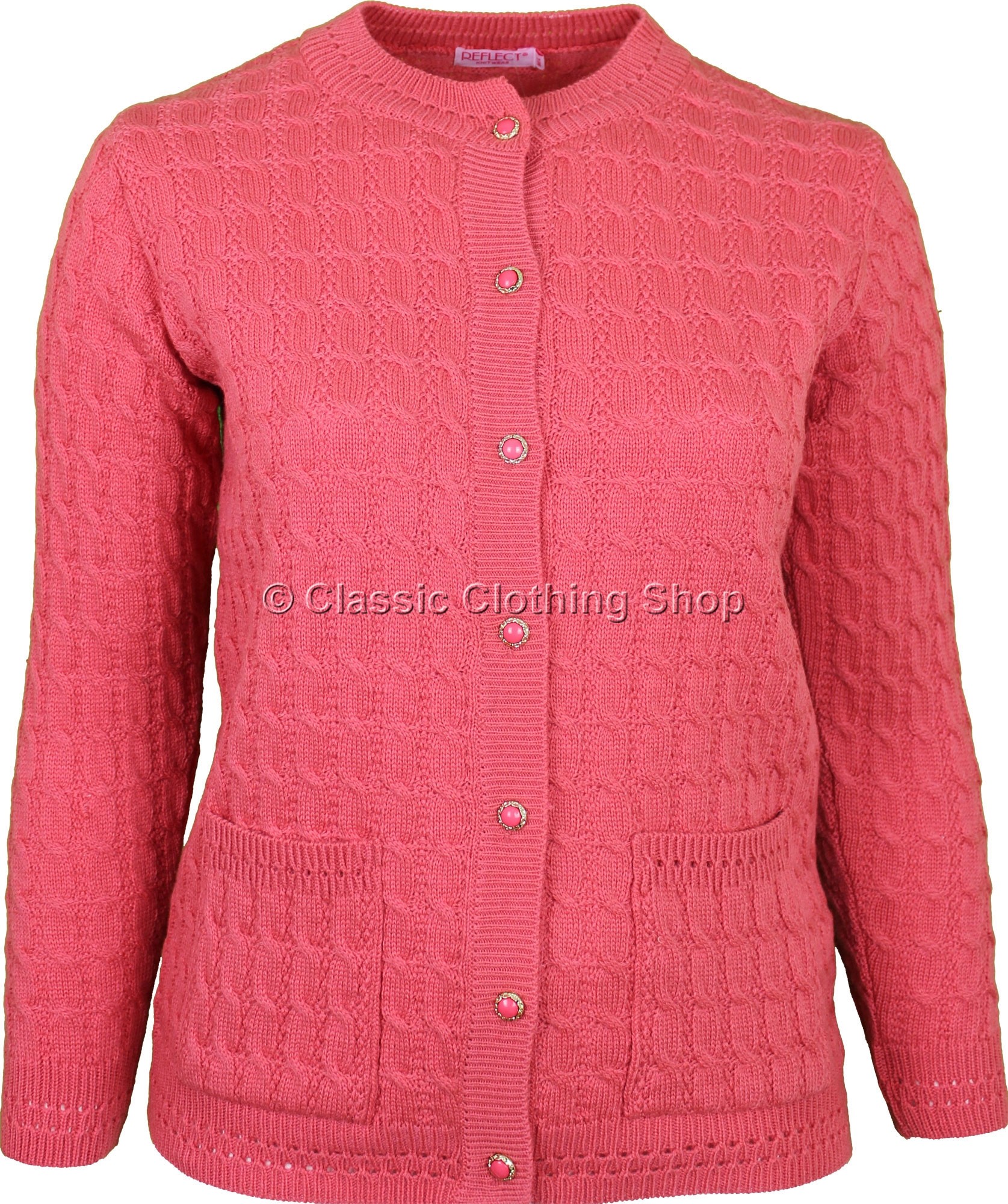 Long One Button Cardigan in Coral