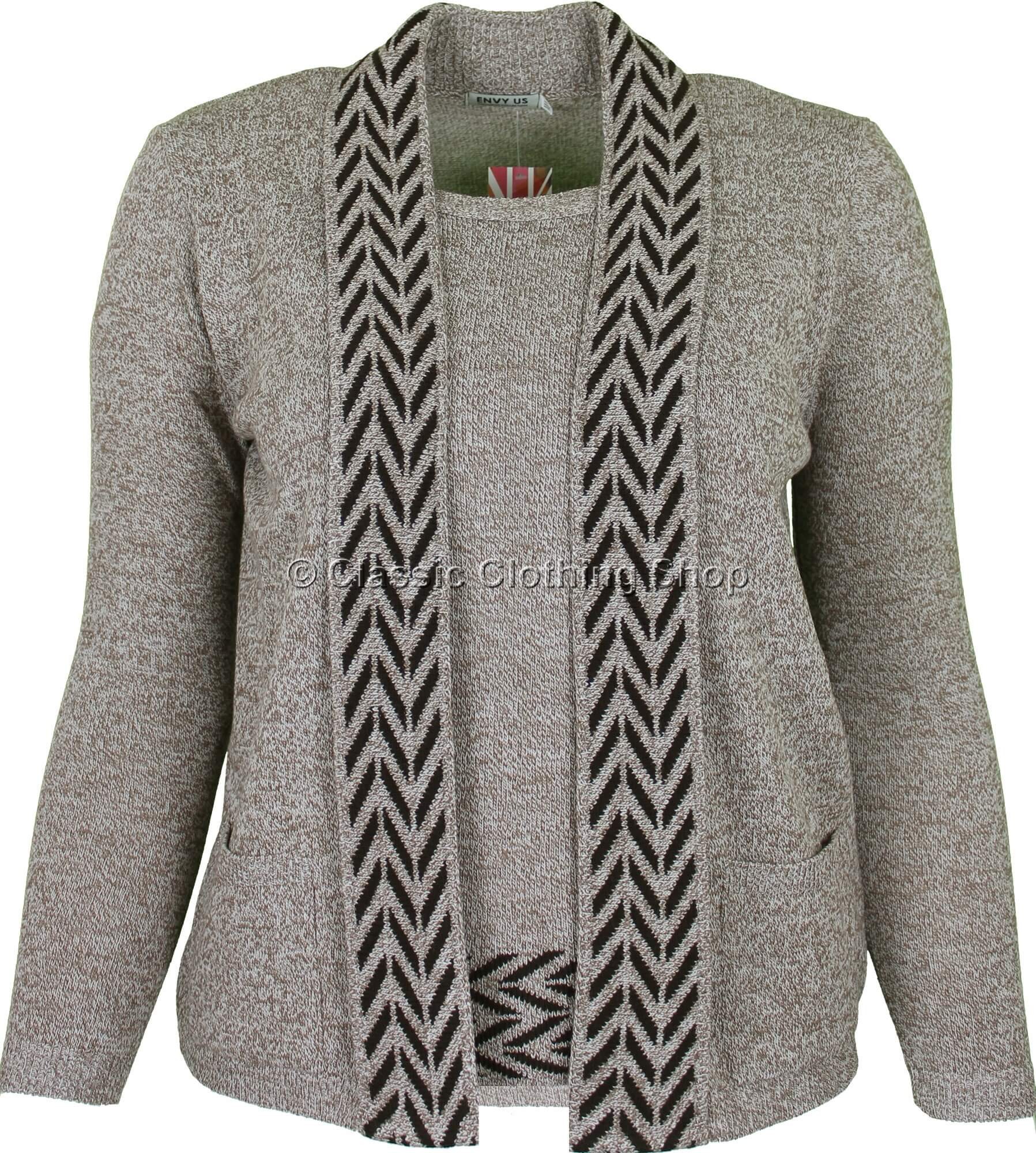 Oatmeal Combination Twin Set Look Jumper
