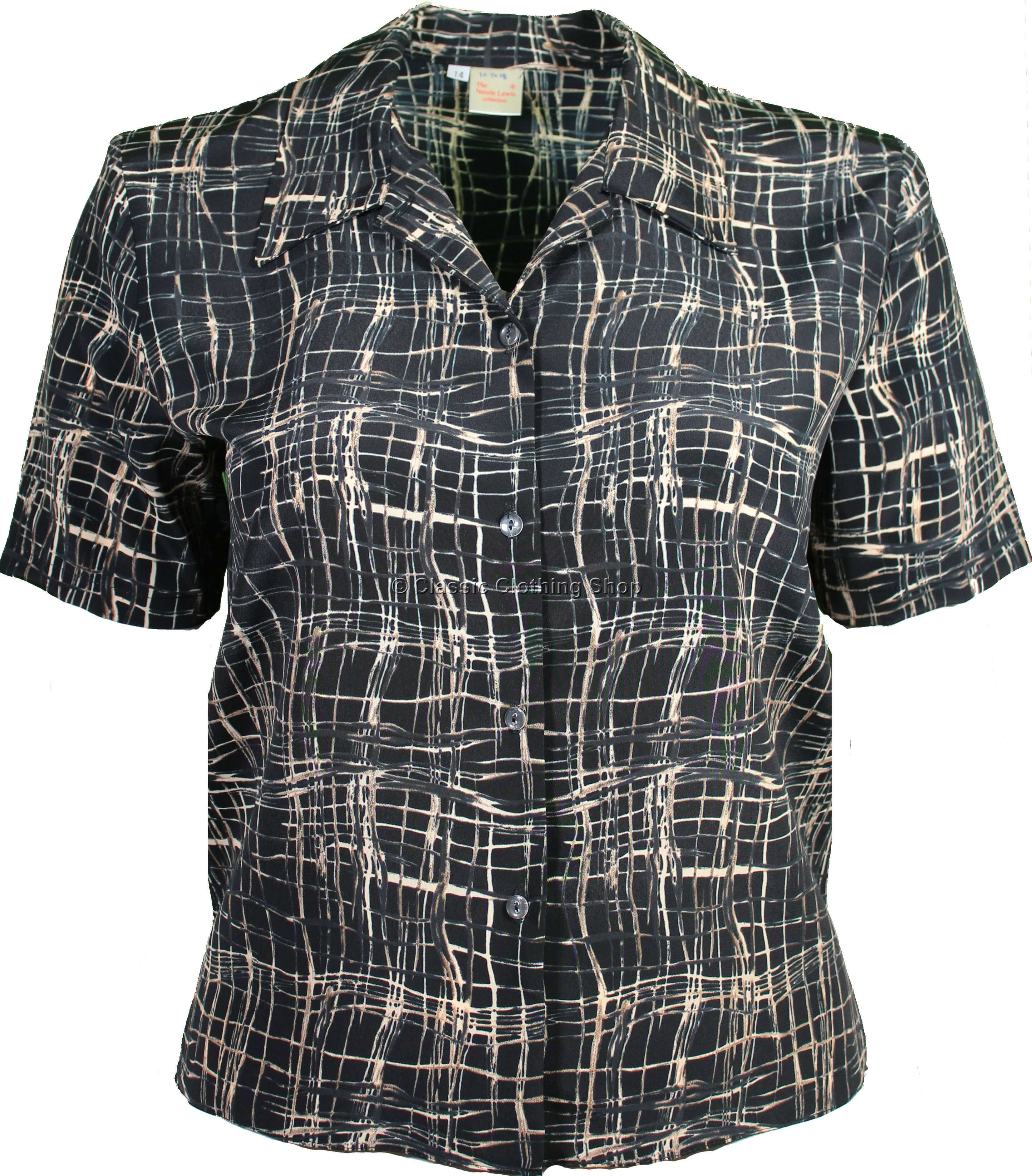 Plus Size Abstract Print Ruffled Sleeve Blouse