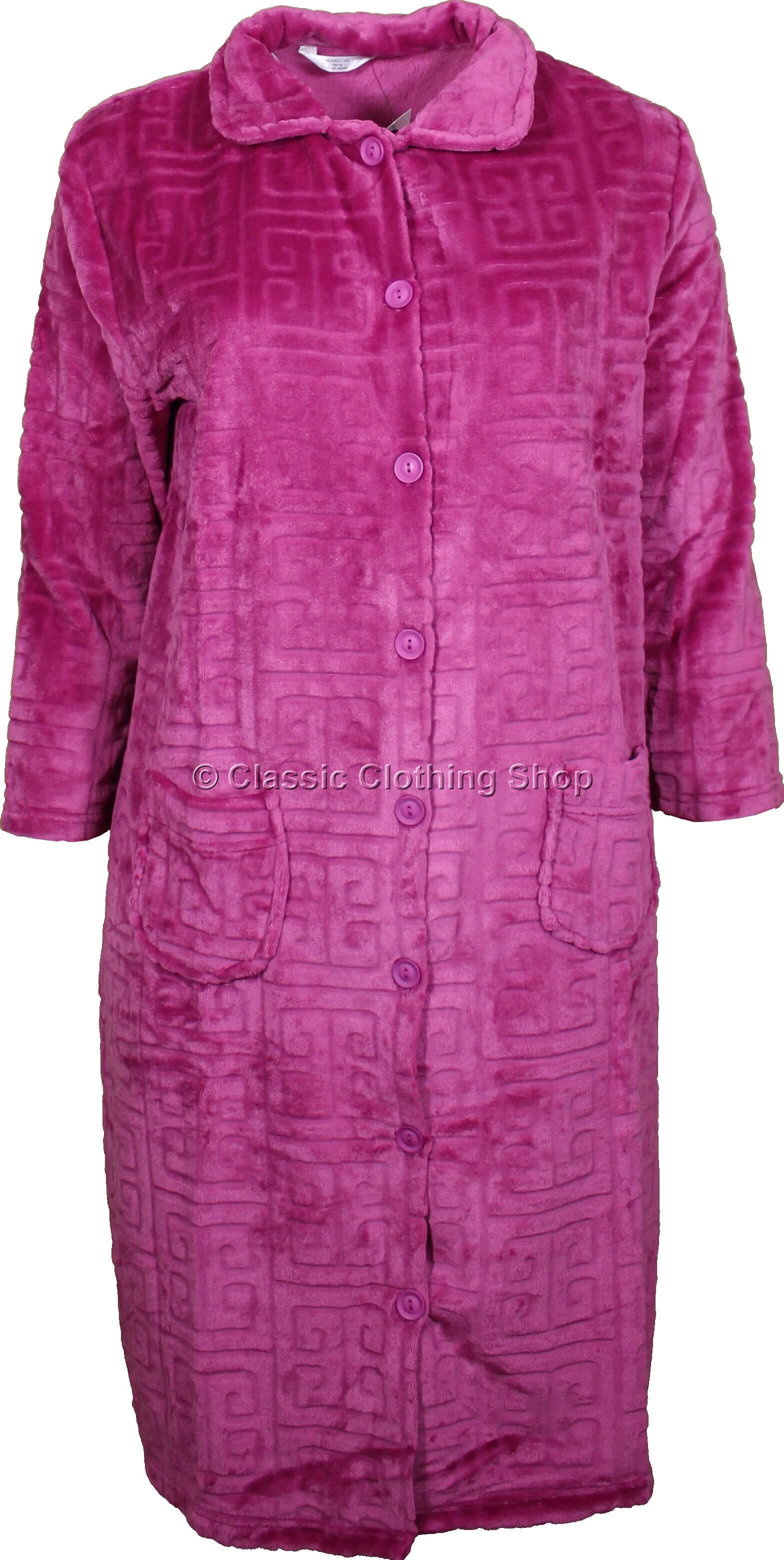 Raspberry Super Soft Velour Dressing Gown