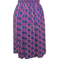 Fuchsia & Blue Pattern Naomee Printed Viscose Skirt