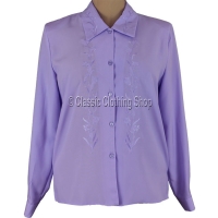 Lilac Embroidered Long Sleeve Blouse