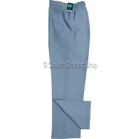 Light Blue Linen Look Self Stripe Trousers