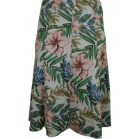 Coral Floral Paneled Skirt