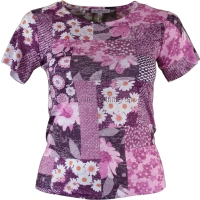 Pink Floral Print Diamante T-Shirt