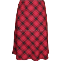 Red Diamond Check Lined Skirt