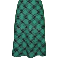 Green Diamond Check Lined Skirt