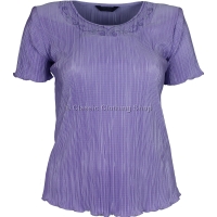 Lilac Short Sleeve Plisse Top
