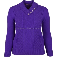 Plum Leaf Neck Plain Jumper