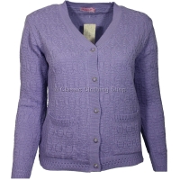 Lilac V-Neck Cable Cardigan
