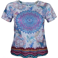 Blue Tribal Print Viscose Top