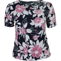 Navy Printed Slinky Top