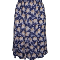 Blue Floral Printed Panelled Skirt