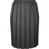 Charcoal Fully Elasticated Box Pleated Skirt