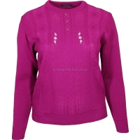 Raspberry Long Sleeve Motif Jumper