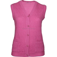 Pink V-Neck Cable Waistcoat