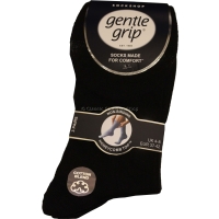 Black Plain Cotton Men's Gentle Grip Socks