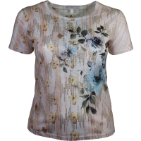 Peach Floral Print T-Shirt Top