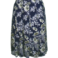 Olive Floral Lined Panelled Skirt
