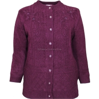 Grape Hand Crafted Lined Chenille Cardigan