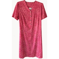 Pink Abstract Short Sleeve Tie-Back Dress