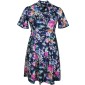 Navy Floral Short Sleeve Dress
