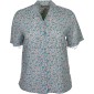 Turquoise Floral Print Short Sleeve Blouse