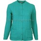 Turquoise Round Neck Cable Cardigan