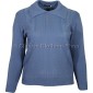 Mid Blue Long Sleeve Collar Jumper
