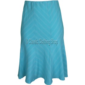 Turquoise Panelled A-Line Skirt