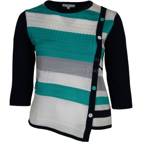 Teal/Navy Three Quarter Sleeve Jumper