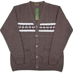 Mocca V Neck Twin Pocket Cardigan