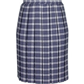 Grey Check Short Fitting Box Pleated Skirt
