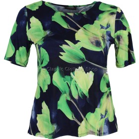 Lime Floral Printed Slinky Top