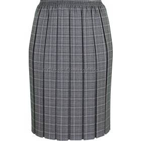 Mid Grey Fully Elasticated Box Pleated Skirt