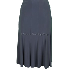 Grey Plain Lined Panelled Skirt