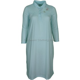 Aqua Green Fleurette Long Sleeve Nightdress
