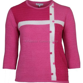 Hot Pink Three Quarter Sleeve Jumper