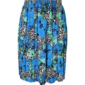 Azure Blue Floral Printed Skirt