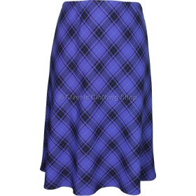 Royal Blue Diamond Check Lined Skirt