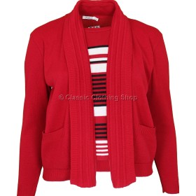 Red Combination Twin Set Look Jumper