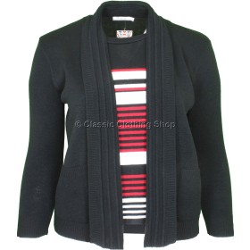 Black Combination Twin Set Look Jumper