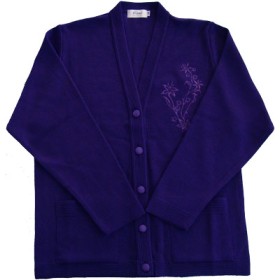 Care Plum V-Neck Cardigan