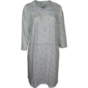 Blue Floral Long Sleeve Nightdress