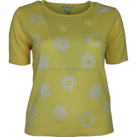 Lemon Floral Short Sleeve Jumper