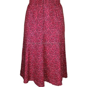Red Abstract Printed Panelled Skirt